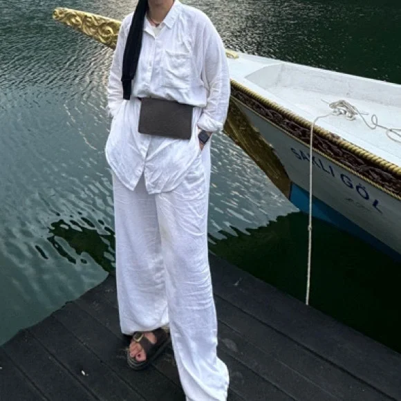 Aerie Linen Cute Set(blouse+pants) - Picture 1 of 7